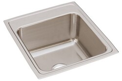 ELKAY DLR2022100 LUSTERTONE CLASSIC 19 1/2 INCH SINGLE BOWL DROP-IN STAINLESS STEEL KITCHEN SINK - LUSTROUS SATIN