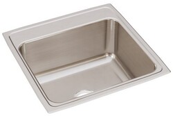ELKAY DLR2222100 LUSTERTONE CLASSIC 22 INCH SINGLE BOWL DROP-IN STAINLESS STEEL KITCHEN SINK - LUSTROUS SATIN
