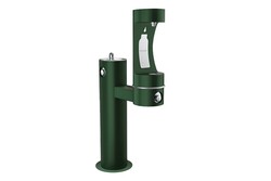 ELKAY LK4420BF1L TUBULAR AND EZH2O 31 INCH OUTDOOR BI-LEVEL PEDESTAL FOUNTAIN WITH LOWER BOTTLE FILLING STATION