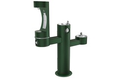 ELKAY LK4430BF1MFRK TUBULAR AND EZH2O 48 INCH X 57 INCH OUTDOOR MIDDLE BOTTLE FILLING STATION TRI-LEVEL PEDESTAL FOUNTAIN