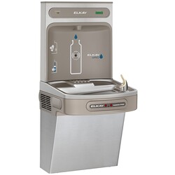 ELKAY LZO8WSSK EZ AND EZH2O 18 3/8 INCH BOTTLE FILLING STATION WITH SINGLE ADA COOLER HANDS FREE ACTIVATION REFRIGERATED - STAINLESS