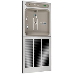 ELKAY LZWS8K EZ AND EZH2O 19 3/4 INCH IN-WALL BOTTLE FILLING STATION WITH FILTERED REFRIGERATED - STAINLESS STEEL