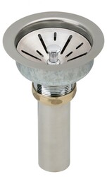 ELKAY LK99FCS 4 1/2 INCH DELUXE DRAIN KIT WITH TYPE STAINLESS STEEL BODY FOR FIRECLAY SINKS - SATIN