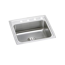 ELKAY DLR221910PD0 LUSTERTONE CLASSIC 22 INCH SINGLE BOWL DROP-IN STAINLESS STEEL KITCHEN SINK WITH PERFECT DRAIN - LUSTROUS SATIN