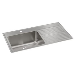 ELKAY ILGR4322L0 LUSTERTONE CLASSIC 43 INCH SINGLE BOWL DROP-IN STAINLESS STEEL KITCHEN SINK WITH LEFT SIDE BOWL AND DRAINBOARD - LUSTROUS SATIN
