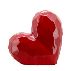 SAGEBROOK HOME 13216-11 HEART TABLE DECO - RED