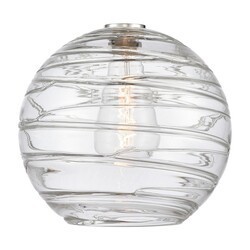 INNOVATIONS LIGHTING G1213-12 BALLSTON EXTRA LARGE DECO SWIRL 12 INCH SPHERE SHAPE GLASS SHADE - CLEAR