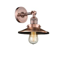 INNOVATIONS LIGHTING 203-AC-M3 FRANKLIN RESTORATION RAILROAD 8 INCH ONE LIGHT UP OR DOWN METAL WALL SCONCE - ANTIQUE COPPER