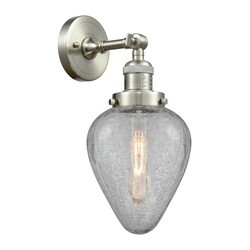 INNOVATIONS LIGHTING 203-G165 FRANKLIN RESTORATION GENESEO 6 1/2 INCH ONE LIGHT UP OR DOWN CLEAR CRACKLE GLASS WALL SCONCE
