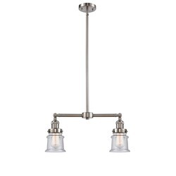INNOVATIONS LIGHTING 209-G184S FRANKLIN RESTORATION SMALL CANTON 21 INCH TWO LIGHT CEILING MOUNT SEEDY GLASS ISLAND LIGHT