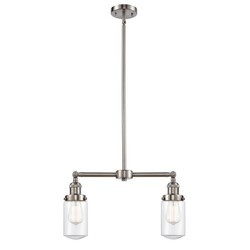 INNOVATIONS LIGHTING 209-G312 FRANKLIN RESTORATION DOVER TWO LIGHT 21 INCH CEILING MOUNT CLEAR GLASS ISLAND LIGHT