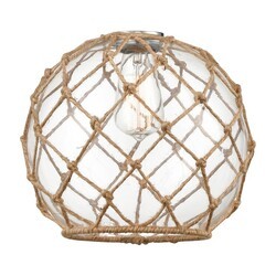 INNOVATIONS LIGHTING G122-10R BALLSTON LARGE FARMHOUSE ROPE 10 INCH SPHERE SHAPE GLASS SHADE - CLEAR