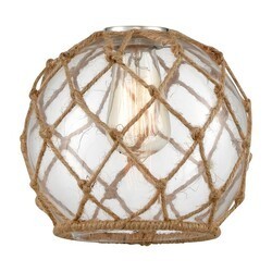INNOVATIONS LIGHTING G122-8R BALLSTON LARGE FARMHOUSE ROPE 8 INCH SPHERE SHAPE GLASS SHADE - CLEAR