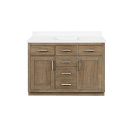 OVE DECORS 15VKH-BA482N-C28EI BAILEY 48 INCH SINGLE SINK BATHROOM VANITY IN DRIFTWOOD OAK WITH BLACK HARDWARE AND EXTRA BRUSHED NICKEL HARDWARE
