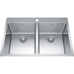 KINDRED BDL2131-9 BROOKMORE COLLECTION 30 7/8 INCH DROP-IN DOUBLE BOWL STAINLESS STEEL KITCHEN SINK