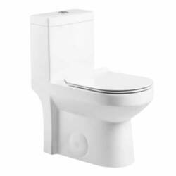 FINE FIXTURES MOTB10W JAWBONE 1 OR 1.6 GPF 10 INCH ROUGH-IN FREE STANDING ONE-PIECE ROUND TOILET - WHITE