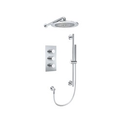 ISENBERG 100.7200 SHOWER SET WITH SHOWER HEAD AND HAND SHOWER, SLIDE BAR, THERMOSTATIC VALVE AND TRIM