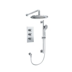 ISENBERG 145.7200CP SERIE 145 HAND SHOWER SET WITH SHOWER HEAD, SLIDE BAR, THERMOSTATIC VALVE AND TRIM - CHROME
