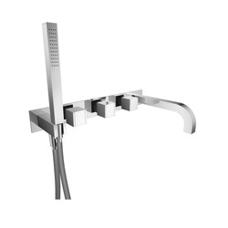 ISENBERG 150.2691CP SERIE 150 WALL MOUNT TUB FILLER WITH HAND SHOWER IN CHROME