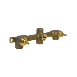 ISENBERG WLM.1900 UNIVERSAL FIXTURES 1/2 INCH WALL MOUNT LAVATORY FAUCET VALVE - TWO HANDLE IN ROUGH BRASS