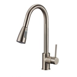 RATEL 6744BN 15 3/4 INCH DECK MOUNT PULL DOWN KITCHEN FAUCETS - BRUSHED NICKEL