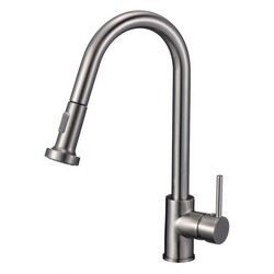 RATEL 6766BN 16 1/8 INCH DECK MOUNT PULL DOWN KITCHEN FAUCETS - BRUSHED NICKEL