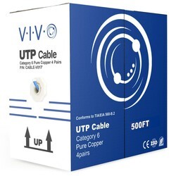 VIVO CABLE-V017 500 FT CAT6 FULL COPPER INDOOR ETHERNET CABLE - BLUE