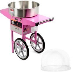 VIVO CANDY-KIT2 ELECTRIC COMMERCIAL COTTON CANDY MACHINE WITH CART AND BUBBLE SHIELD