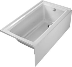 DURAVIT 700353 STARCK NEW 60 X 32 INCH RECTANGLE BASE BATHTUB WITH INTEGRATED PANEL AND FLANGE, DRAIN RIGHT