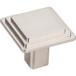 HARDWARE RESOURCES 351L ELEMENTS CALLOWAY COLLECTION 1-1/4 INCH OVERALL LENGTH STEPPED SQUARE CABINET KNOB