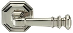 OMNIA 101/55.PA SOLID BRASS INTERIOR TRADITIONAL LEVER LATCHSET WITH 2-3/16 INCH DIAMETER ROUND ROSE PASSAGE ENTRY