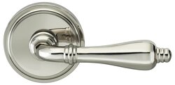 OMNIA 99/00.PD SOLID BRASS INTERIOR TRADITIONAL LEVER LATCHSET WITH 2-5/8 INCH DIAMETER ROUND ROSE PAIR DUMMY ENTRY