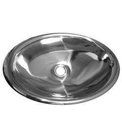 WHITEHAUS WHNVE218 NOAH'S COLLECTION MIRRORED STAINLESS STEEL DROP-IN BATHROOM BASIN