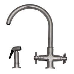 WHITEHAUS 3-03954CH85 LUXE+ 10-1/4 INCH DUAL HANDLE FAUCET WITH GOOSENECK SWIVEL SPOUT