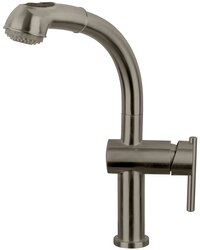 WHITEHAUS WHS1991-SK-BSS WATERHAUS LEAD FREE, SINGLE-HOLE FAUCET WITH PULL OUT SPRAY HEAD