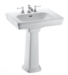 TOTO LPT530.8N PROMENADE 27-1/2 X 22-1/4 INCH PEDESTAL LAVATORY WITH 8 INCH FAUCET CENTERS