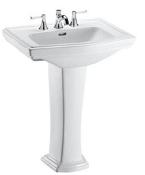 TOTO LPT780.4 CLAYTON 27 INCH PEDESTAL LAVATORY WITH 4 INCH FAUCET CENTERS