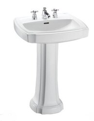 TOTO LPT970.8 GUINEVERE 27-1/8 X 19-7/8 INCH PEDESTAL LAVATORY WITH 8 INCH FAUCET CENTERS