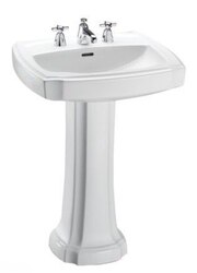 TOTO LPT972.8 GUINEVERE 24-3/8 X 19-7/8 INCH PEDESTAL LAVATORY WITH 8 FAUCET CENTERS