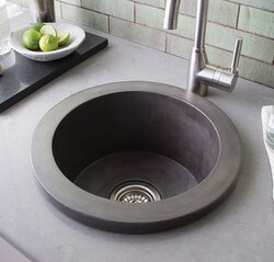 NATIVE TRAILS NSB1607 OLIVOS 16 INCH HANDCRAFTED NATIVESTONE CONCRETE SINK FOR BAR AND PREP