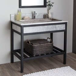 NATIVE TRAILS VNR36 CUZCO 36 INCH STEEL BATHROOM VANITY WITH INSETS