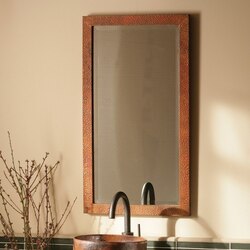 NATIVE TRAILS CPM294 MILANO 20 X 36 INCH RECTANGLE HAND HAMMERED COPPER MIRROR
