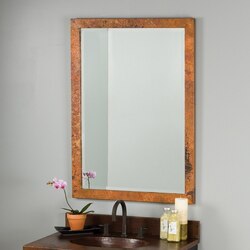 NATIVE TRAILS CPM295 MILANO 28 X 40 INCH RECTANGLE HAND HAMMERED COPPER MIRROR