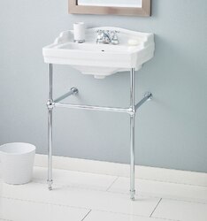 CHEVIOT 553-WH-1/575 24 INCH ESSEX CONSOLE LAVATORY IN WHITE, SINGLE HOLE