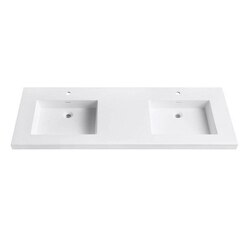 AVANITY VUT61WT VERSASTONE 61 INCH SOLID SURFACE VANITY TOP WITH DOUBLE BOWL