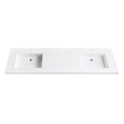 AVANITY VUT73WT VERSASTONE 73 INCH SOLID SURFACE VANITY TOP WITH DOUBLE BOWL