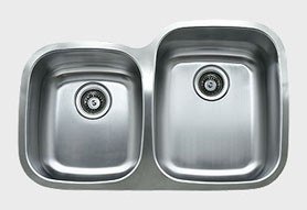 UKINOX D376.60.40.10R 31 INCH UNDERMOUNT DOUBLE BOWL SINK 10 INCH BOWL DEPTH: RIGHT HAND SIDE