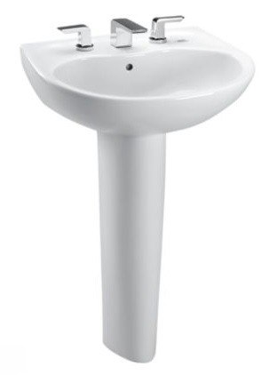 TOTO LPT241G SUPREME 22-7/8 X 19-5/8 INCH PEDESTAL LAVATORY WITH SINGLE HOLE WITH SANAGLOSS