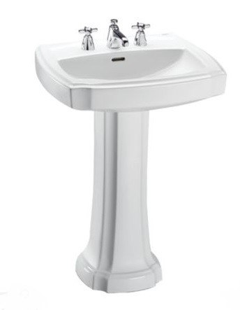 TOTO LPT970.8 GUINEVERE 27-1/8 X 19-7/8 INCH PEDESTAL LAVATORY WITH 8 INCH FAUCET CENTERS