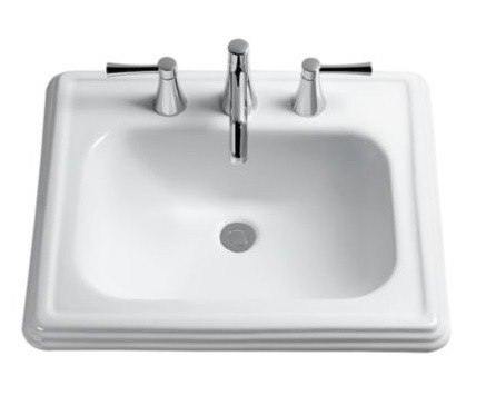 TOTO LT531.4 PROMENADE 22-1/2 X 18-3/4 INCH SELF-RIMMING LAVATORY WITH 4 INCH FAUCET CENTER